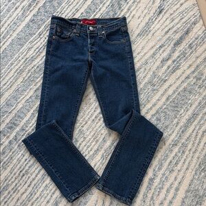 Dark Blue Levis 509 Button Low Slouch Touch Cuff Straight Jeans Size 7